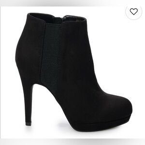 Apt. 9 Black faux suede High Heel Ankle Booties